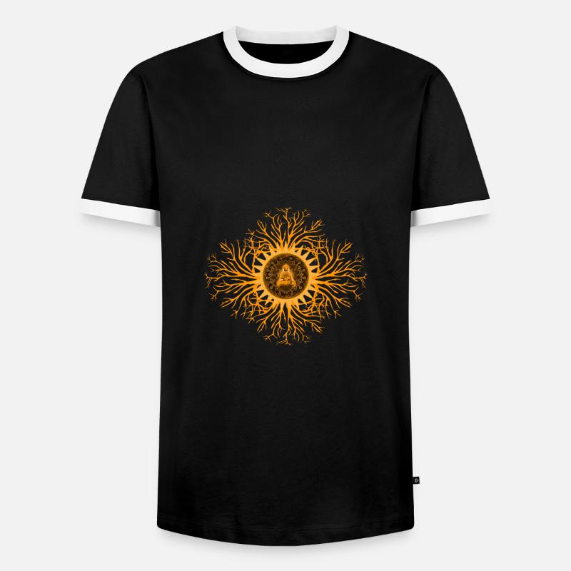 Sacral Chakra Harmonization - Men's Ringer Shirt - black/white