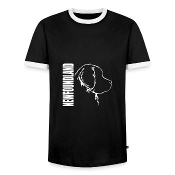 NEWFOUNDLAND Profil Hunde Hund Wilsigns - Männer Kontrast-T-Shirt - Schwarz/Weiß - Vorne - AI Model Female 172 light (172cm) & AI Model Male 178 light (178cm)