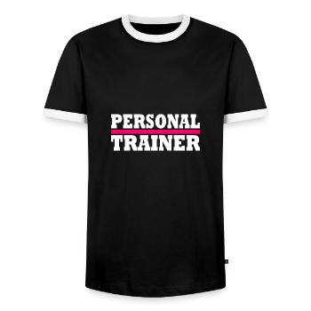 Personal trainer - Men's Ringer Shirt - black/white - Front - AI Model Female 172 light (172cm) & AI Model Male 178 light (178cm)