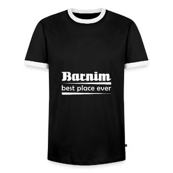 Barnim - Stadt best place ever - Männer Kontrast-T-Shirt - Schwarz/Weiß - Vorne - AI Model Female 172 light (172cm) & AI Model Male 178 light (178cm)