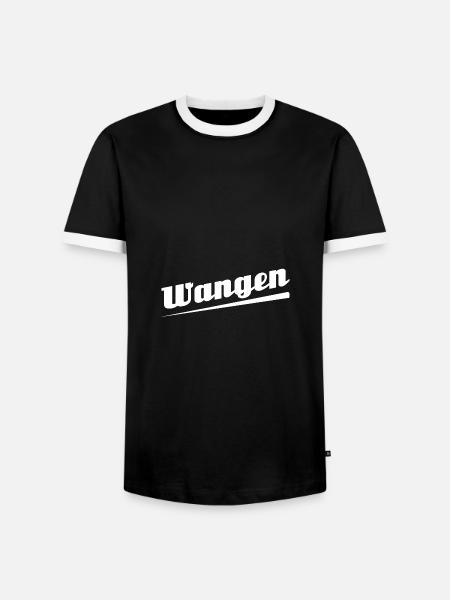 Wangen - Textdesign mit Stadtnamen - Männer Kontrast-T-Shirt - Schwarz/Weiß