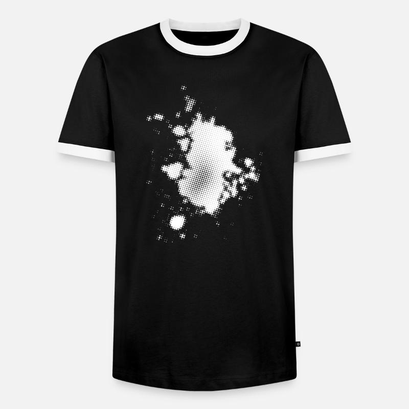 Flash, Punktehintergrund asymmetrisch | rasterized - Männer Kontrast-T-Shirt - Schwarz/Weiß