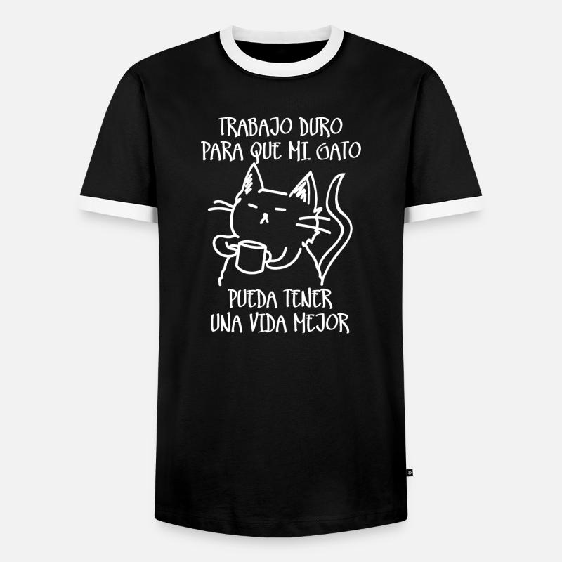 Hard work (dark) - Men's Ringer Shirt - black/white