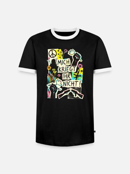 Frieden Demo Gegen Krieg - Männer Kontrast-T-Shirt - Schwarz/Weiß