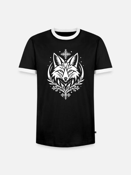Fuchs Polarfuchs – Mystisches Tier Symbol - Männer Kontrast-T-Shirt - Schwarz/Weiß