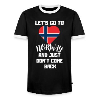 Norweger Herz Norwegische Flagge Lustiges Norwegen - Männer Kontrast-T-Shirt - Schwarz/Weiß - Vorne - AI Model Female 172 light (172cm) & AI Model Male 178 light (178cm)