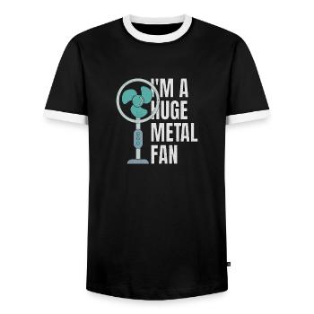 I'm A Huge Metal Fan Ventilator Lustig Metal - Männer Kontrast-T-Shirt - Schwarz/Weiß - Vorne - AI Model Female 172 light (172cm) & AI Model Male 178 light (178cm)