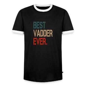 Best Vadder Ever Vater Papa Vati - Männer Kontrast-T-Shirt - Schwarz/Weiß - Vorne - AI Model Female 172 light (172cm) & AI Model Male 178 light (178cm)
