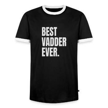 Best Vadder Ever Vater Papa Vati - Männer Kontrast-T-Shirt - Schwarz/Weiß - Vorne - AI Model Female 172 light (172cm) & AI Model Male 178 light (178cm)