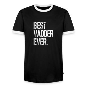 Best Vadder Ever Vater Papa Vati - Männer Kontrast-T-Shirt - Schwarz/Weiß - Vorne - AI Model Female 172 light (172cm) & AI Model Male 178 light (178cm)