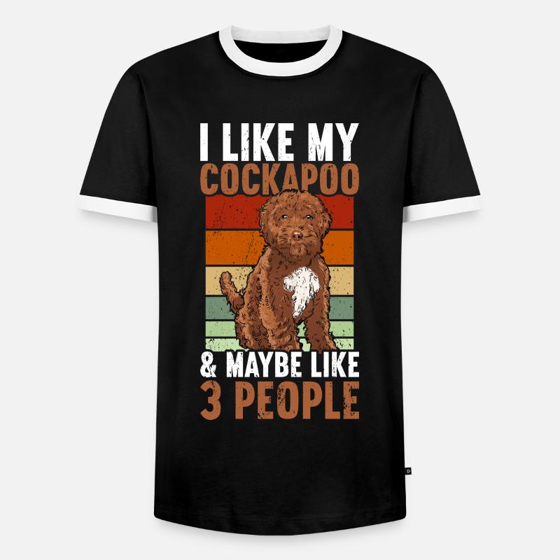 Cockapoo - Männer Kontrast-T-Shirt - Schwarz/Weiß