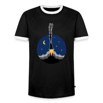 Klarinettist Klarinette Blasinstrument Geschenk - Männer Kontrast-T-Shirt - Schwarz/Weiß - Vorne - AI Model Female 172 light (172cm) & AI Model Male 178 light (178cm)