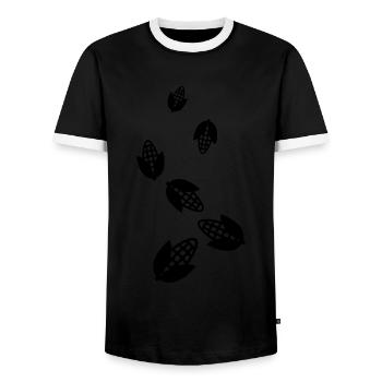Symbole du maïs - T-shirt contrasté Homme - noir/blanc - Devant - AI Model Female 172 light (172cm) & AI Model Male 178 light (178cm)