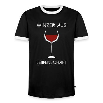 Winzer Wein Weinbauer Rotwein Geschenk - Männer Kontrast-T-Shirt - Schwarz/Weiß - Vorne - AI Model Female 172 light (172cm) & AI Model Male 178 light (178cm)