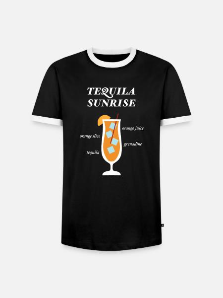 Tequila Sunrise Cocktail Team Tequila - Männer Kontrast-T-Shirt - Schwarz/Weiß