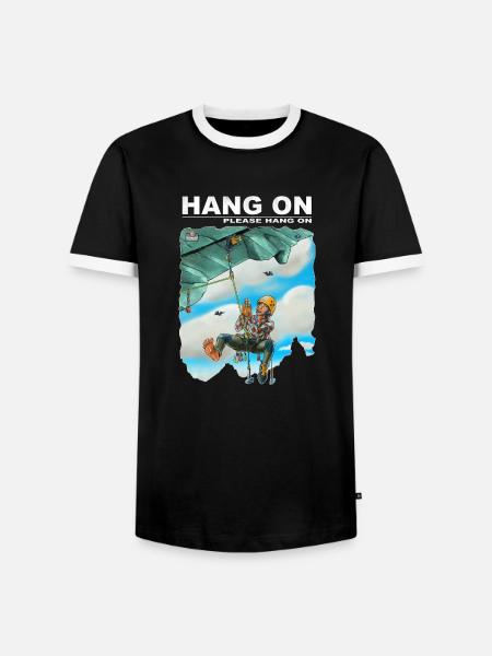 Hängen Sie ein bitte hängen - Männer Kontrast-T-Shirt - Schwarz/Weiß