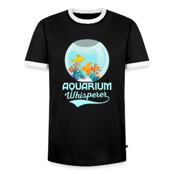 Aquarium Whisperer Fish Keeping Aquarium Owner - Männer Kontrast-T-Shirt - Schwarz/Weiß - Vorne - AI Model Female 172 light (172cm) & AI Model Male 178 light (178cm)