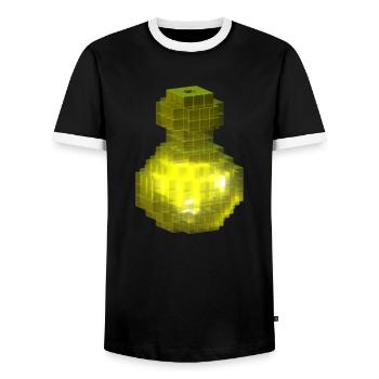 T-shirt Jaune Ensoleillé Bouteille de Potion Sorcière Gothique - T-shirt contrasté Homme - noir/blanc - Devant - AI Model Female 172 light (172cm) & AI Model Male 178 light (178cm)
