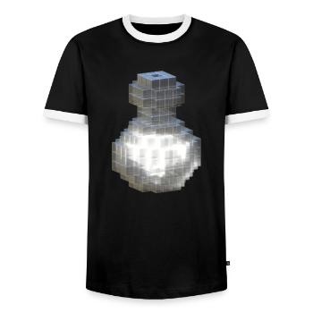 Flacon en cristal blanc avec potion blanche fluorescente - T-shirt contrasté Homme - noir/blanc - Devant - AI Model Female 172 light (172cm) & AI Model Male 178 light (178cm)
