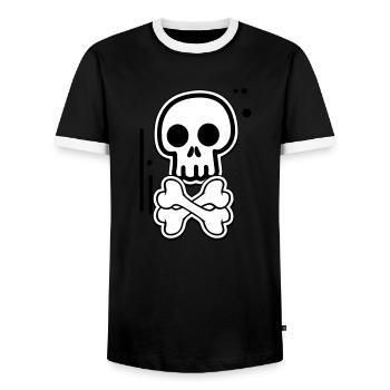 Crâne de pirate comique - T-shirt contrasté Homme - noir/blanc - Devant - AI Model Female 172 light (172cm) & AI Model Male 178 light (178cm)