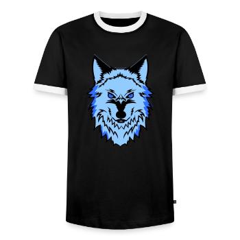 wolf - Männer Kontrast-T-Shirt - Schwarz/Weiß - Vorne - AI Model Female 172 light (172cm) & AI Model Male 178 light (178cm)