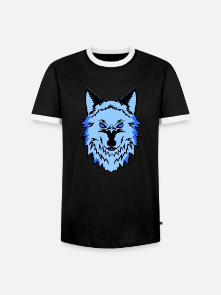wolf - Männer Kontrast-T-Shirt - Schwarz/Weiß