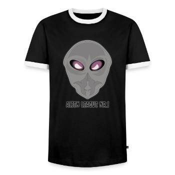 Alien Leaque No.1 - T-shirt contrasté Homme - noir/blanc - Devant - AI Model Female 172 light (172cm) & AI Model Male 178 light (178cm)