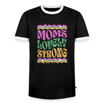 Bestes Mama-Geschenk Muttertag Mama Schön Stark - Männer Kontrast-T-Shirt - Schwarz/Weiß - Vorne - AI Model Female 172 light (172cm) & AI Model Male 178 light (178cm)