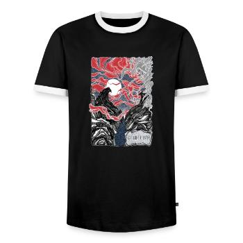 Earth_Air_Fire_Water_2 - Männer Kontrast-T-Shirt - Schwarz/Weiß - Vorne - AI Model Female 172 light (172cm) & AI Model Male 178 light (178cm)
