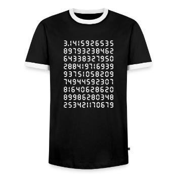 Pi mathematics Kreiszahl Symbol Genie Big Bang Geek - Men's Ringer Shirt - black/white - Front - AI Model Female 172 light (172cm) & AI Model Male 178 light (178cm)