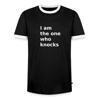 I am the one who knocks walter white - Men's Ringer Shirt - black/white - Front - AI Model Female 172 light (172cm) & AI Model Male 178 light (178cm)
