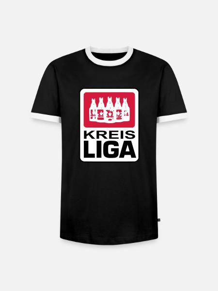 kreisliga - Männer Kontrast-T-Shirt - Schwarz/Weiß