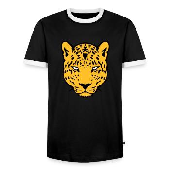 leopards animal sauvage 30 - T-shirt contrasté Homme - noir/blanc - Devant - AI Model Female 172 light (172cm) & AI Model Male 178 light (178cm)