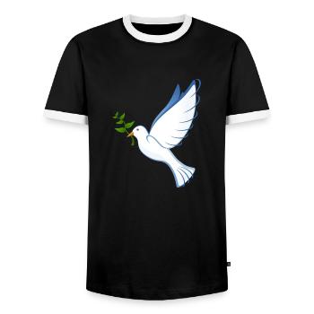 Taube - Männer Kontrast-T-Shirt - Schwarz/Weiß - Vorne - AI Model Female 172 light (172cm) & AI Model Male 178 light (178cm)