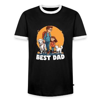 Best Dad - Männer Kontrast-T-Shirt - Schwarz/Weiß - Vorne - AI Model Female 172 light (172cm) & AI Model Male 178 light (178cm)