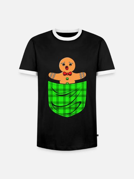 Lebkuchenmann Lebkuchenherz Lebkuchen Naschen - Männer Kontrast-T-Shirt - Schwarz/Weiß