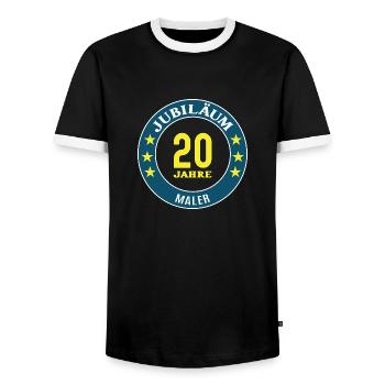 Maler Jubiläum 20 Jahre 20 jähriges Jubi Malerei - Männer Kontrast-T-Shirt - Schwarz/Weiß - Vorne - AI Model Female 172 light (172cm) & AI Model Male 178 light (178cm)