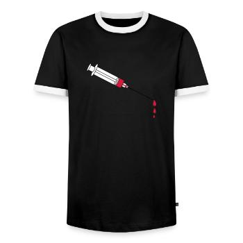 Blood Syringe - T-shirt contrasté Homme - noir/blanc - Devant - AI Model Female 172 light (172cm) & AI Model Male 178 light (178cm)