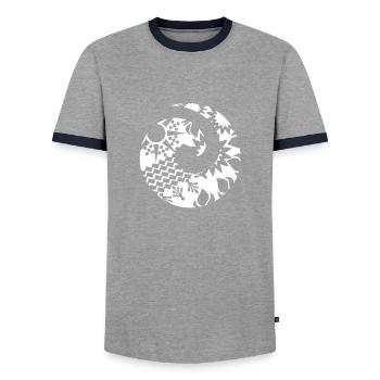 Maori Welle Koru Tattoo Tattoo Stamme Formen Gift - Männer Kontrast-T-Shirt - Grau/Navy  - Vorne - AI Model Female 172 light (172cm) & AI Model Male 178 light (178cm)