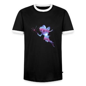 Fairy silhouette good fairy fairy gift fairy tale - Men's Ringer Shirt - black/white - Front - AI Model Female 172 light (172cm) & AI Model Male 178 light (178cm)