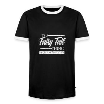 Mythical Creature Fairy Tale Gift Fairy Elf - Men's Ringer Shirt - black/white - Front - AI Model Female 172 light (172cm) & AI Model Male 178 light (178cm)