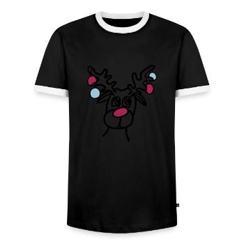 Rennes - T-shirt contrasté Homme - noir/blanc - Devant - AI Model Female 172 light (172cm) & AI Model Male 178 light (178cm)
