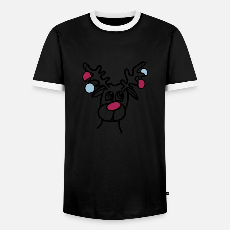 Reindeer - Men's Ringer Shirt - black/white