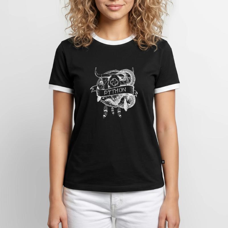 technologie de langage de programmation python T-shirt contrasté Homme