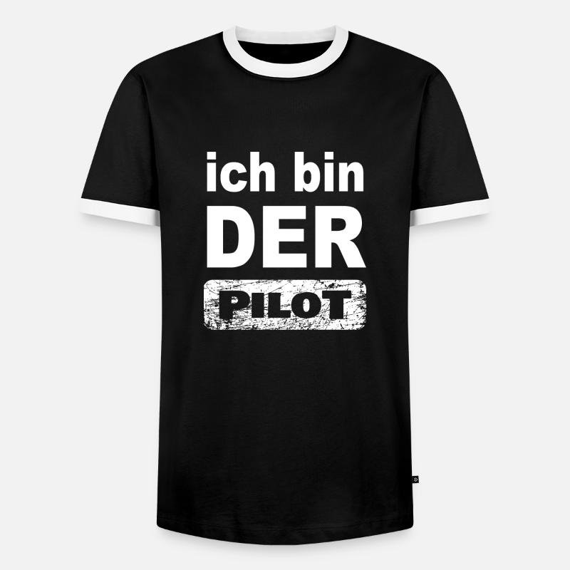 Ich bin Pilot - Männer Kontrast-T-Shirt - Schwarz/Weiß