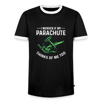 Parachute - Men's Ringer Shirt - black/white - Front - AI Model Female 172 light (172cm) & AI Model Male 178 light (178cm)
