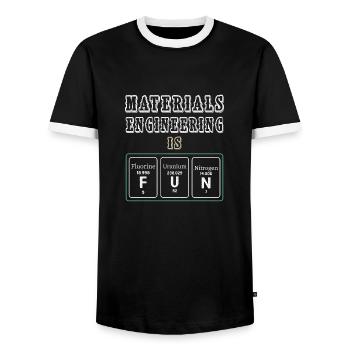 L’ingénierie des matériaux est amusante - T-shirt contrasté Homme - noir/blanc - Devant - AI Model Female 172 light (172cm) & AI Model Male 178 light (178cm)