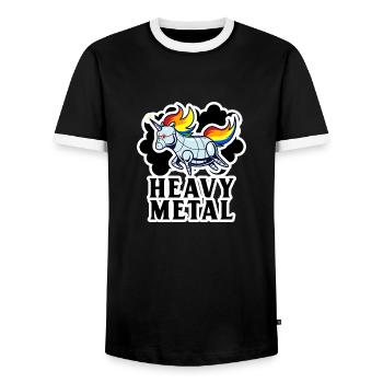 Heavy Metal Punk rock funny gift Heavy metal - Men's Ringer Shirt - black/white - Front - AI Model Female 172 light (172cm) & AI Model Male 178 light (178cm)