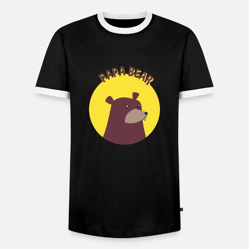 Papa Bear - Männer Kontrast-T-Shirt - Schwarz/Weiß