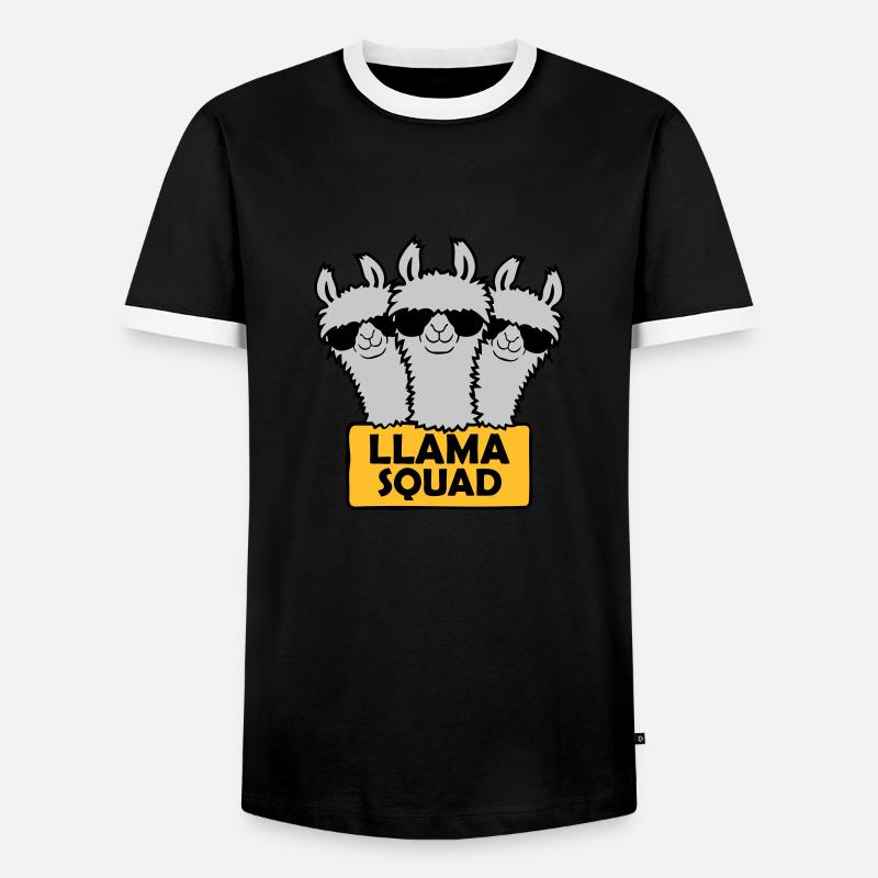 Llama Squad Team Design - Men's Ringer Shirt - black/white